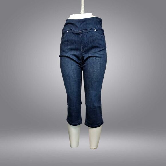 Short Denim Belle By Kim Gravel - Femme Taille 8 (30x8) - Indigo Foncé, Pull-on Stretch - Neuf